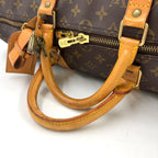 Louis Vuitton Keepall 50 Monogram Leather Brown Light Boston Bag Gold — view 5