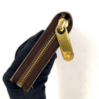 Louis Vuitton Zippy Wallet Damier Ebene Leather Brown Round Gold — view 5