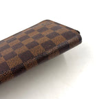Louis Vuitton Zippy Wallet Damier Ebene Leather Brown Round Gold — view 8