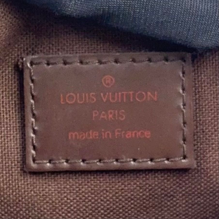 Louis Vuitton Pochette Damier Ebene Leather Brown Shoulder Bag Gold — view 4