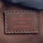 Louis Vuitton Pochette Damier Ebene Leather Brown Shoulder Bag Gold — view 4