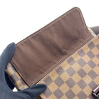 Louis Vuitton Pochette Damier Ebene Leather Brown Shoulder Bag Gold — view 8