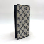Gucci GG Leather Navy Lightgray Bi Foldlong Wallet Gold — view 2