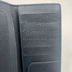 Gucci GG Leather Navy Lightgray Bi Foldlong Wallet Gold — view 8