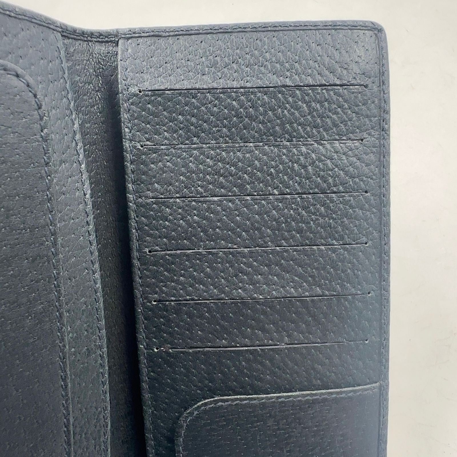 Gucci GG Leather Navy Lightgray Bi Foldlong Wallet Gold — view 8