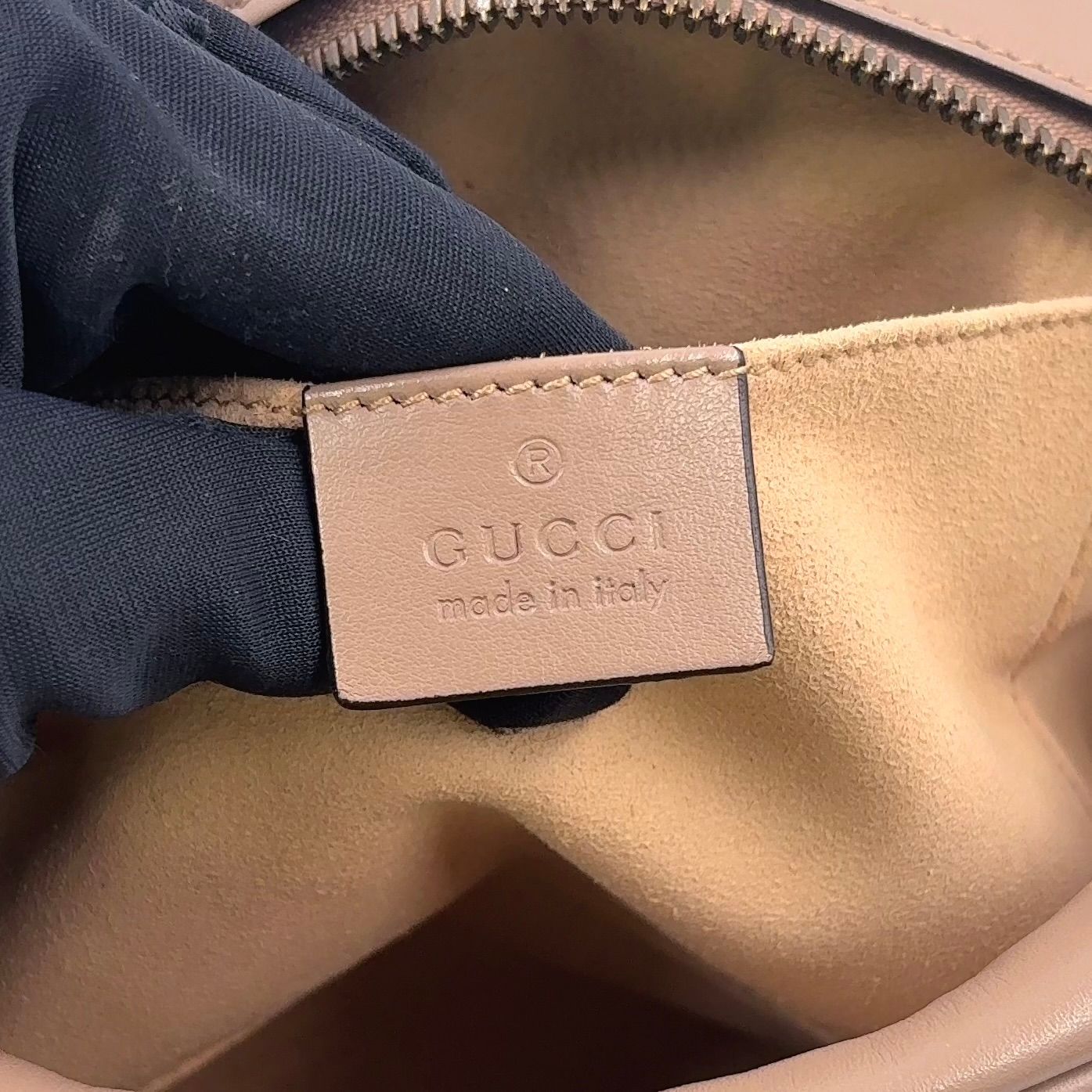 Gucci GG Marmont Quilted Small Chain Leather Beige Shoulder Bag Gold — view 4