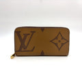 Louis Vuitton Zippy Wallet Monogram Giant Correspondence Leather Brown Round