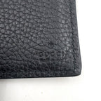 Gucci Metal Logo Bifold Leather Black Wallet Silver — view 4