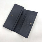 Gucci Metal Logo Bifold Leather Black Wallet Silver — view 3