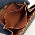 Louis Vuitton Zippy Coin Purse Monogram Leather Brown Case Gold — view 7