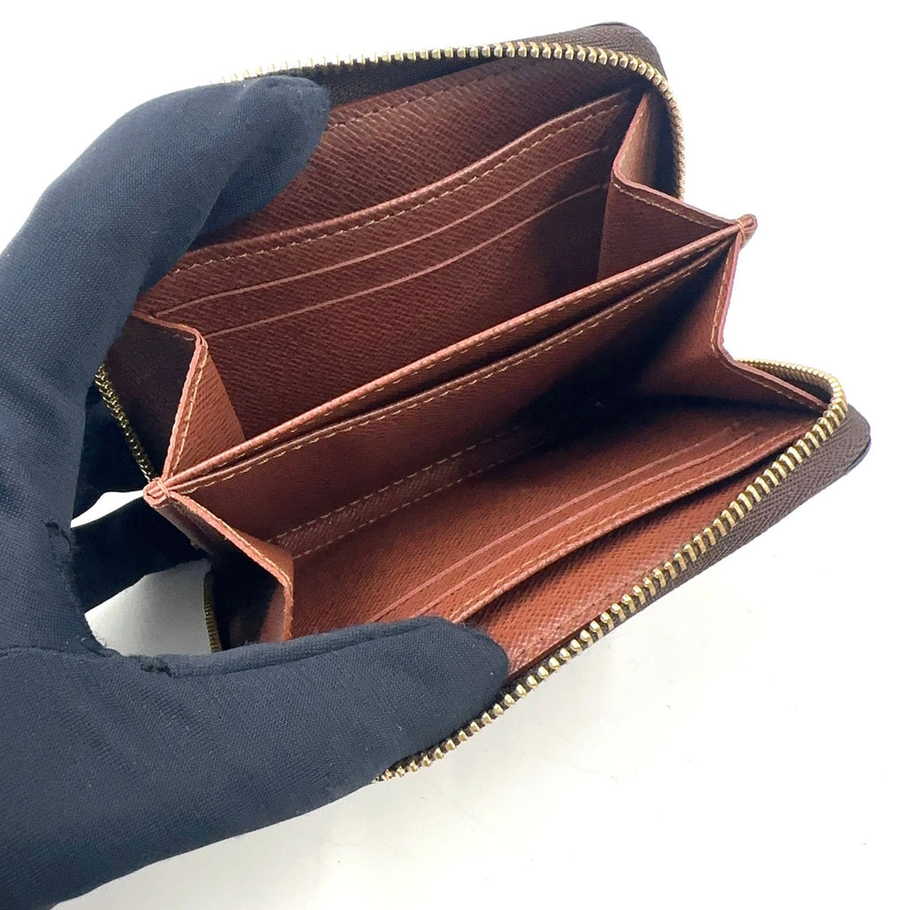Louis Vuitton Zippy Coin Purse Monogram Leather Brown Case Gold — view 3