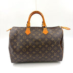 Louis Vuitton Speedy 35 Monogram Leather Brown Light Handbag Gold