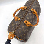 Louis Vuitton Speedy 35 Monogram Leather Brown Light Handbag Gold — view 8