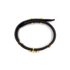 Louis Vuitton Bracelet Blue Leather Metal Gold Brown — view 3