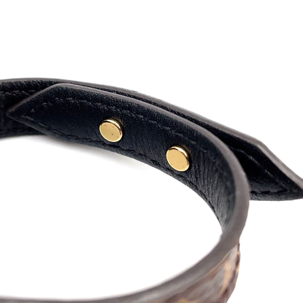 Louis Vuitton Bracelet Blue Leather Metal Gold Brown — view 5