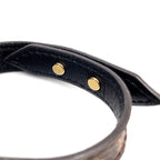 Louis Vuitton Bracelet Blue Leather Metal Gold Brown — view 5