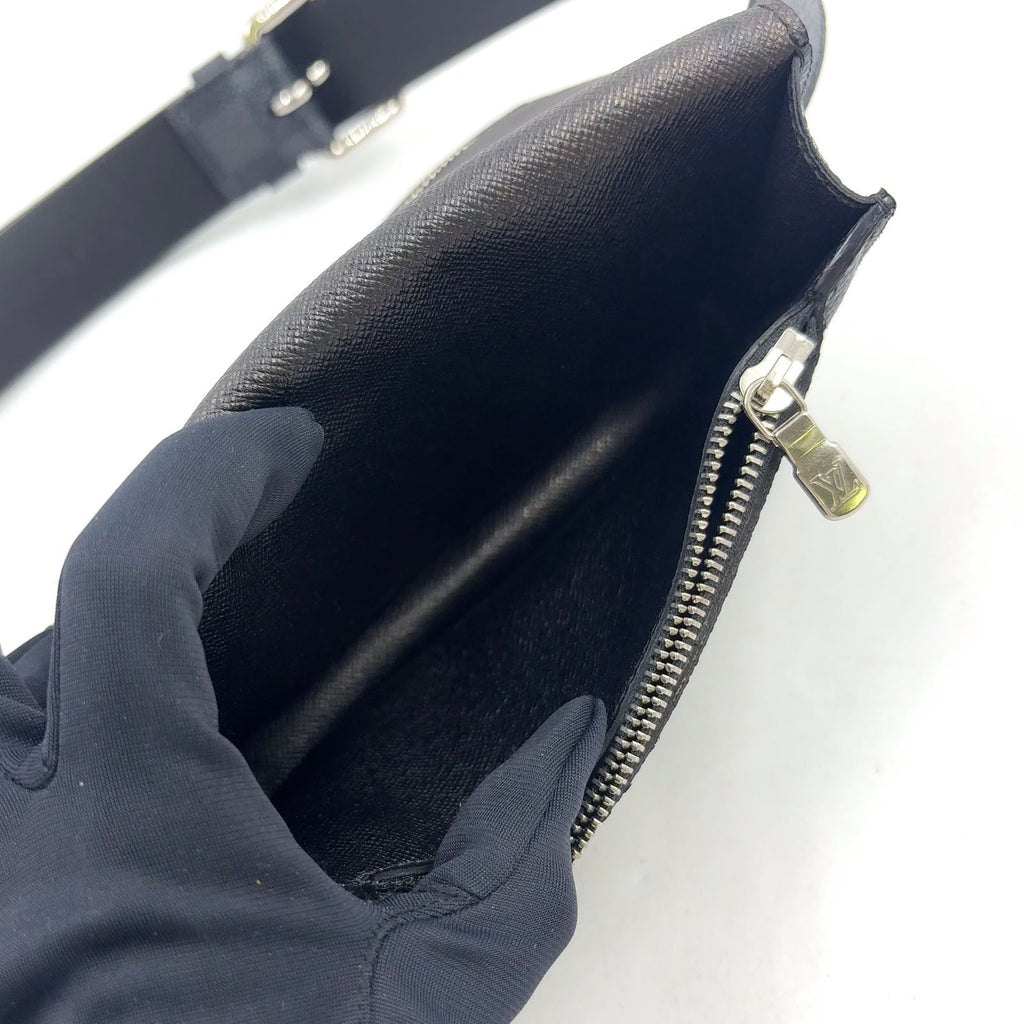 Louis Vuitton Ceinture Pochette Homme Damier Graphite Leather Black Belt — view 3