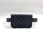 Louis Vuitton Ceinture Pochette Homme Damier Graphite Leather Black Belt
