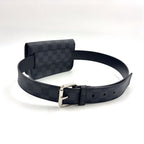 Louis Vuitton Ceinture Pochette Homme Damier Graphite Leather Black Belt — view 2