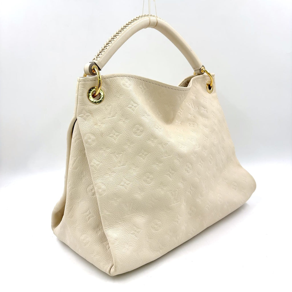 Louis Vuitton Artsy MM Monogram Empreinte Leather White Shoulder Bag Gold — view 2
