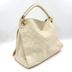 Louis Vuitton Artsy MM Monogram Empreinte Leather White Shoulder Bag Gold — view 2