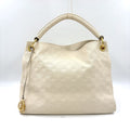 Louis Vuitton Artsy MM Monogram Empreinte Leather White Shoulder Bag Gold