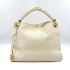 Louis Vuitton Artsy MM Monogram Empreinte Leather White Shoulder Bag Gold