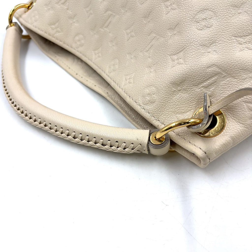 Louis Vuitton Artsy MM Monogram Empreinte Leather White Shoulder Bag Gold — view 5