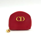 Dior Coin Purse Leather Bordeaux Wallet Gold
