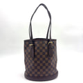 Louis Vuitton Marais Damier Ebene Leather Brown Tote Gold