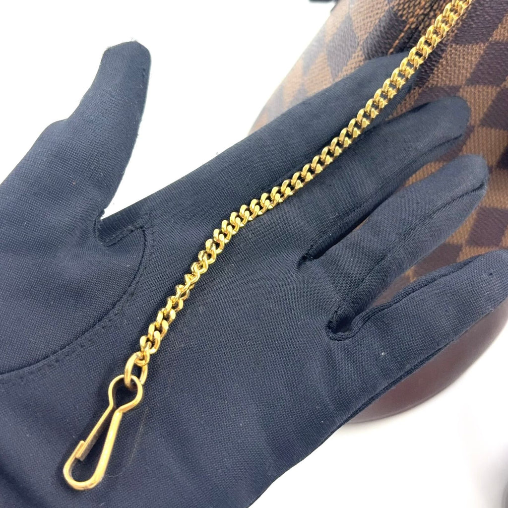 Louis Vuitton Marais Damier Ebene Leather Brown Tote Gold — view 8