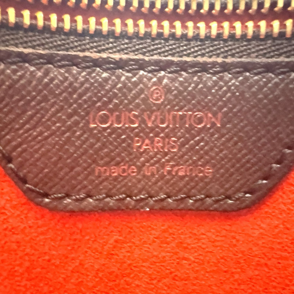 Louis Vuitton Marais Damier Ebene Leather Brown Tote Gold — view 4