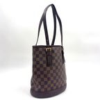 Louis Vuitton Marais Damier Ebene Leather Brown Tote Gold — view 2