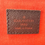 Louis Vuitton Belem MM Damier Ebene Leather Brown Shoulder Bag Gold — view 4
