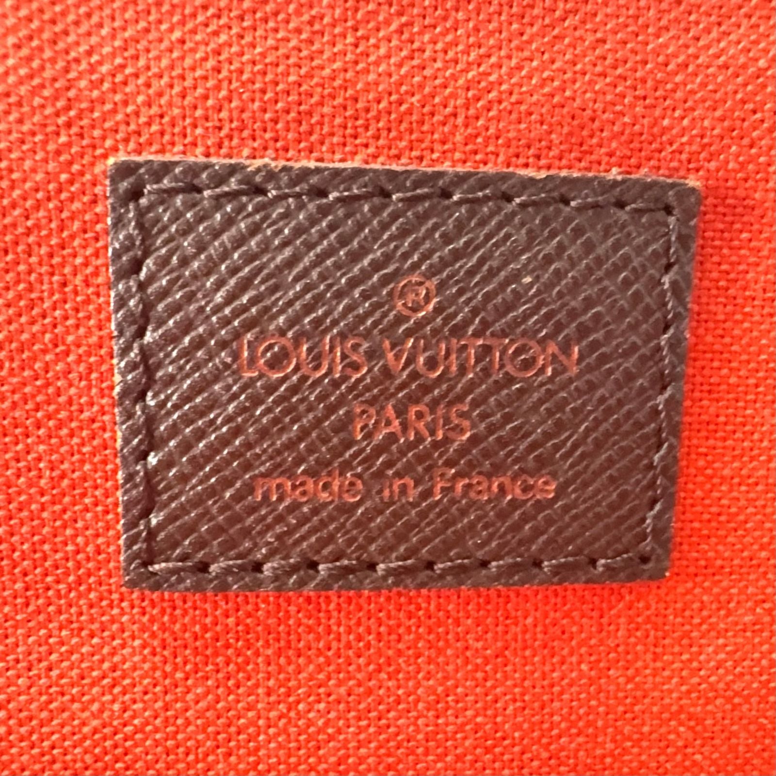 Louis Vuitton Belem MM Damier Ebene Leather Brown Shoulder Bag Gold — view 4