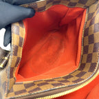 Louis Vuitton Belem MM Damier Ebene Leather Brown Shoulder Bag Gold — view 5