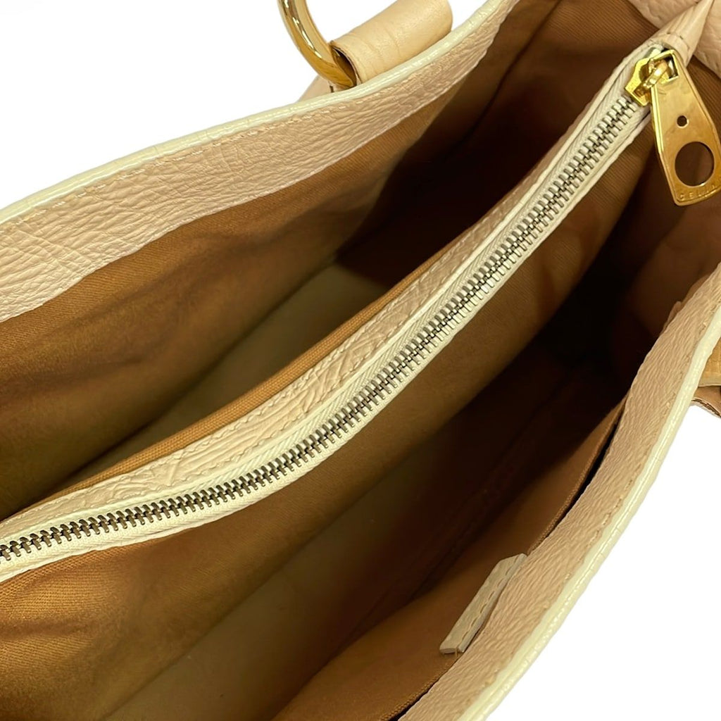 Celine Handbag Boogie Bag Beige Leather — view 7