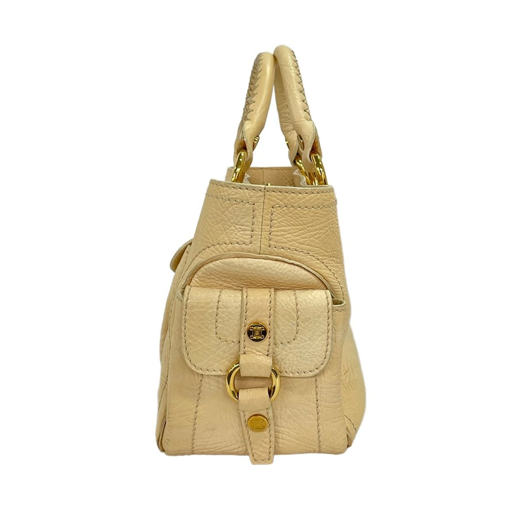 Celine Handbag Boogie Bag Beige Leather — view 2