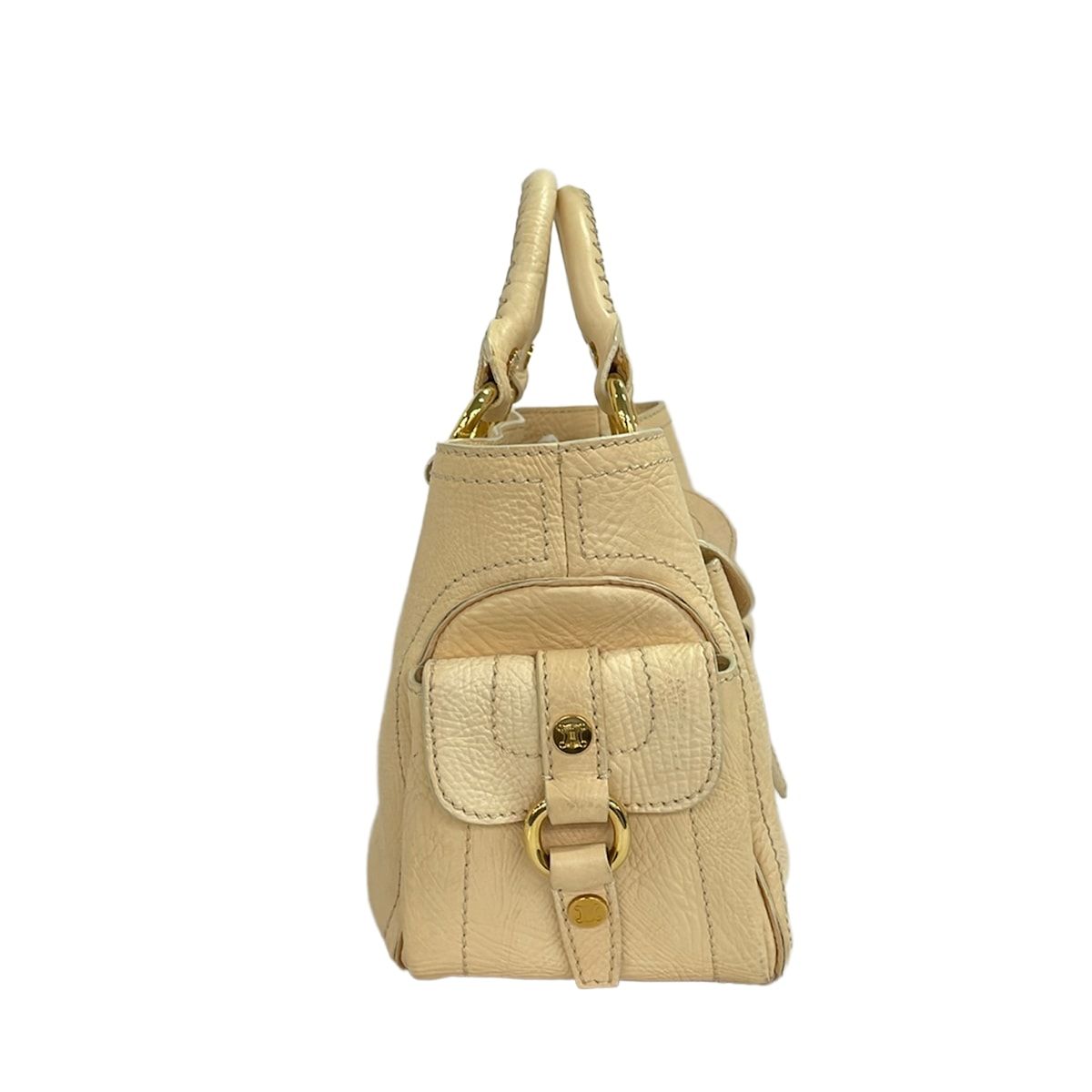 Celine Handbag Boogie Bag Beige Leather — view 4