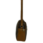 Celine Shoulder Bag Macadam Pattern Dark Brown Leather — view 4