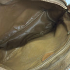 Celine Shoulder Bag Macadam Pattern Dark Brown Leather — view 7