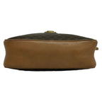 Celine Shoulder Bag Macadam Pattern Dark Brown Leather — view 5
