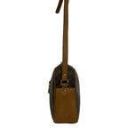 Celine Shoulder Bag Macadam Pattern Dark Brown Leather — view 2
