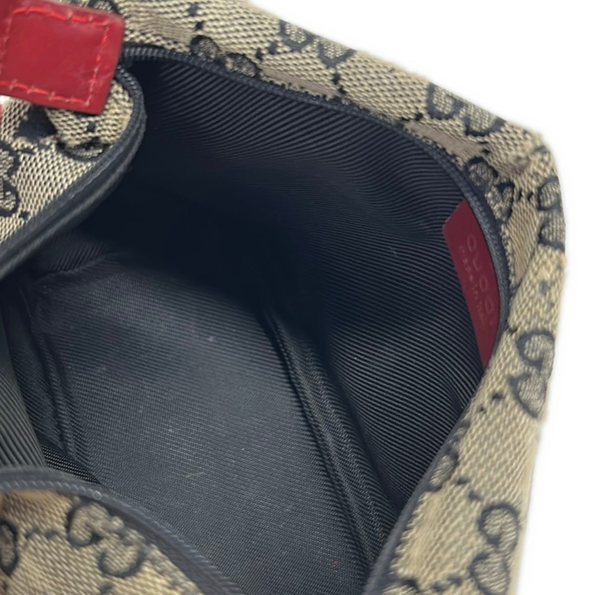 Gucci GG Pattern Khaki Dark Navy Red Mini Bag Leather — view 7
