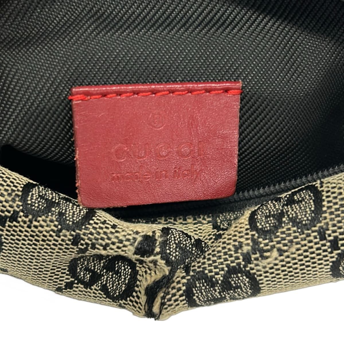 Gucci GG Pattern Khaki Dark Navy Red Mini Bag Leather — view 8