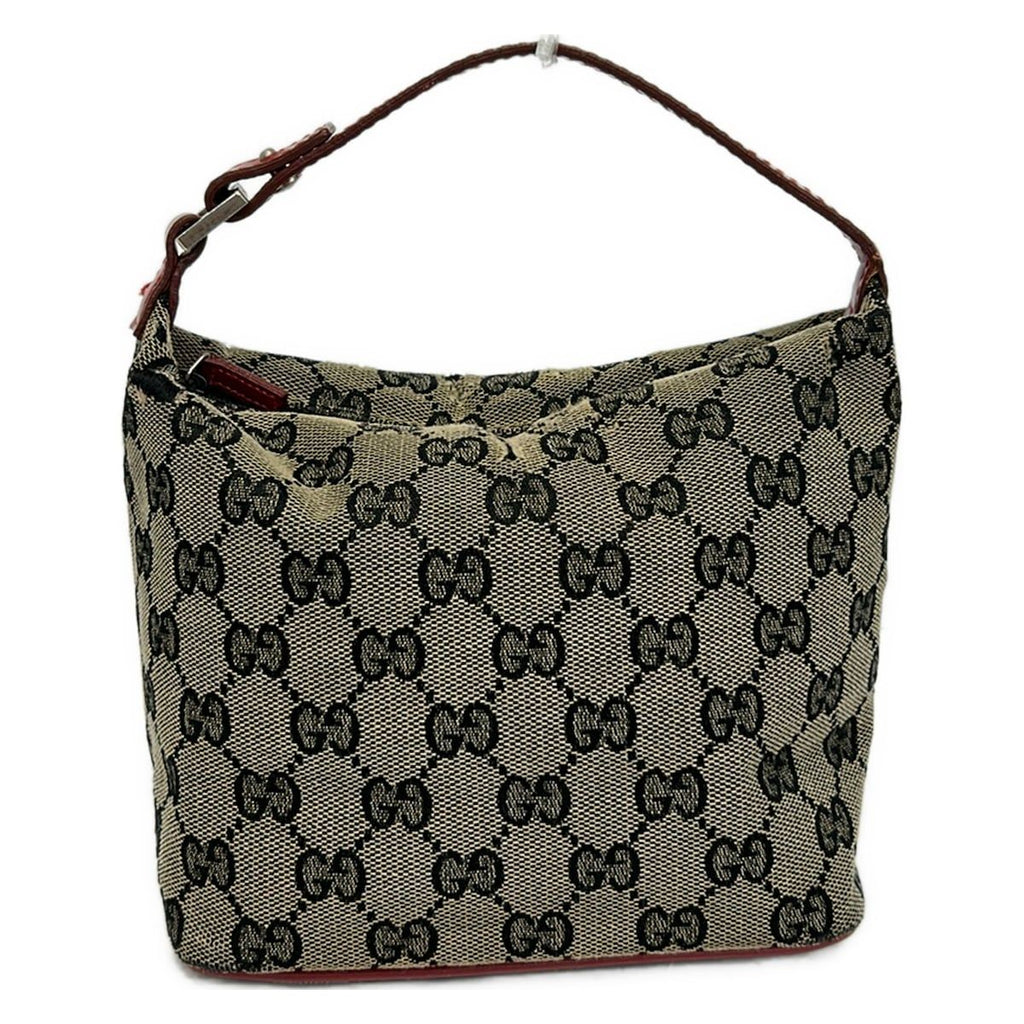 Gucci GG Pattern Khaki Dark Navy Red Mini Bag Leather