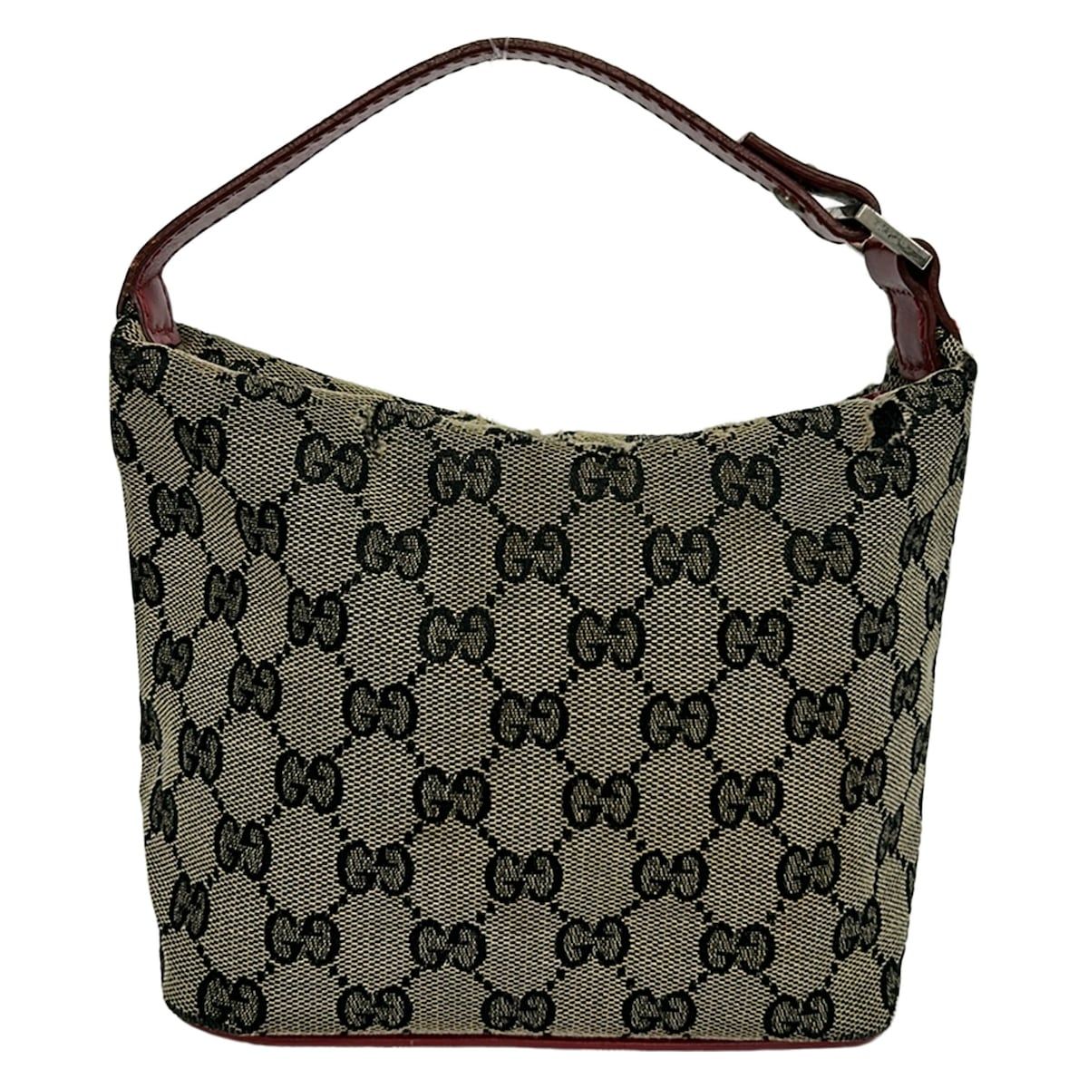 Gucci GG Pattern Khaki Dark Navy Red Mini Bag Leather — view 3