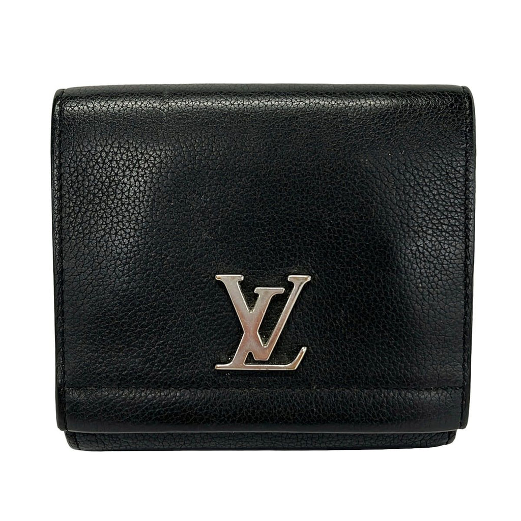 Louis Vuitton Hook Wallet Lockme Portefeuille II Compact Noir Leather Cowhide