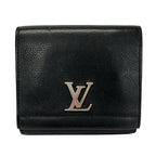 Louis Vuitton Hook Wallet Lockme Portefeuille II Compact Noir Leather Cowhide
