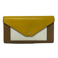 Celine Wallet Pocket Trifold Dead Multi Function Yellow White Brown Leather